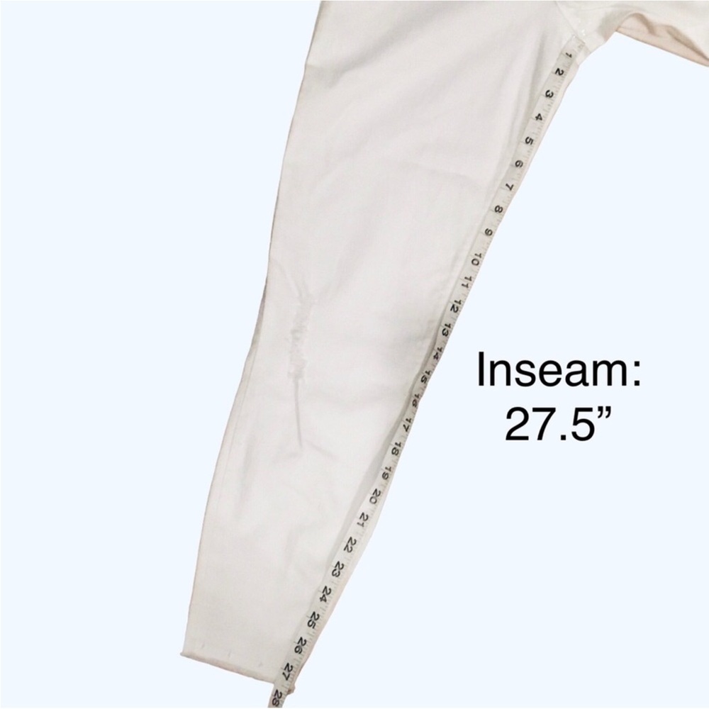 SPANX White High Rise Pull-On Skinny Legging Jeans Shape Stretch Denim Size- L - Picture 11 of 16